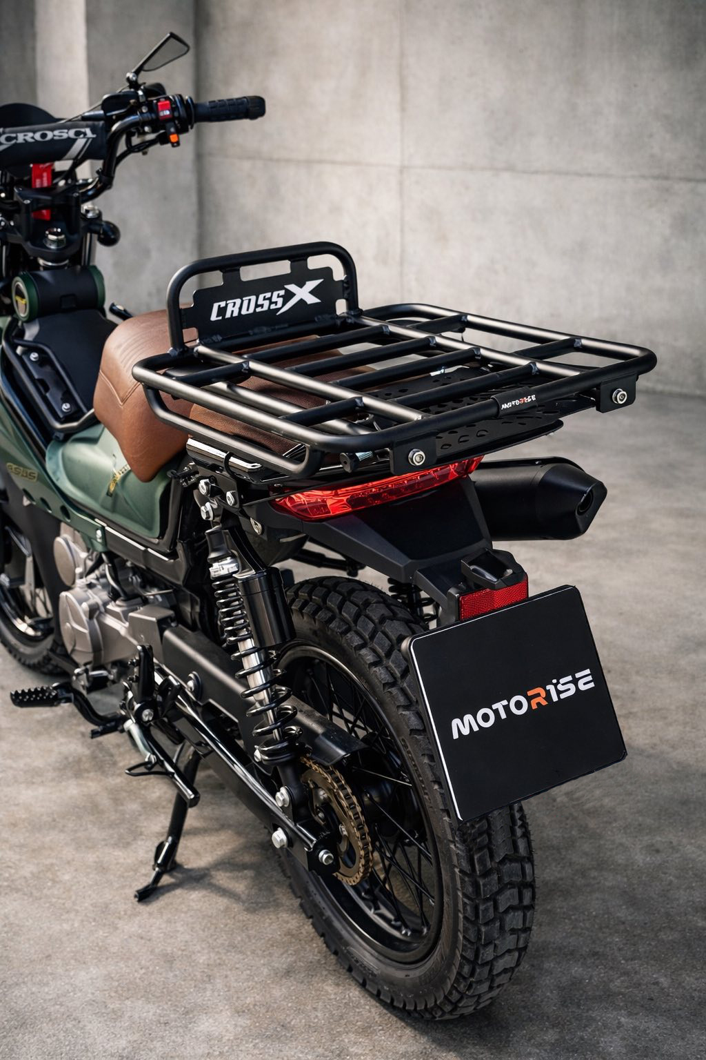 Adjustable luggage rack for Asus Cross-X 125 #motoaccessories #customworld #asuscrossx